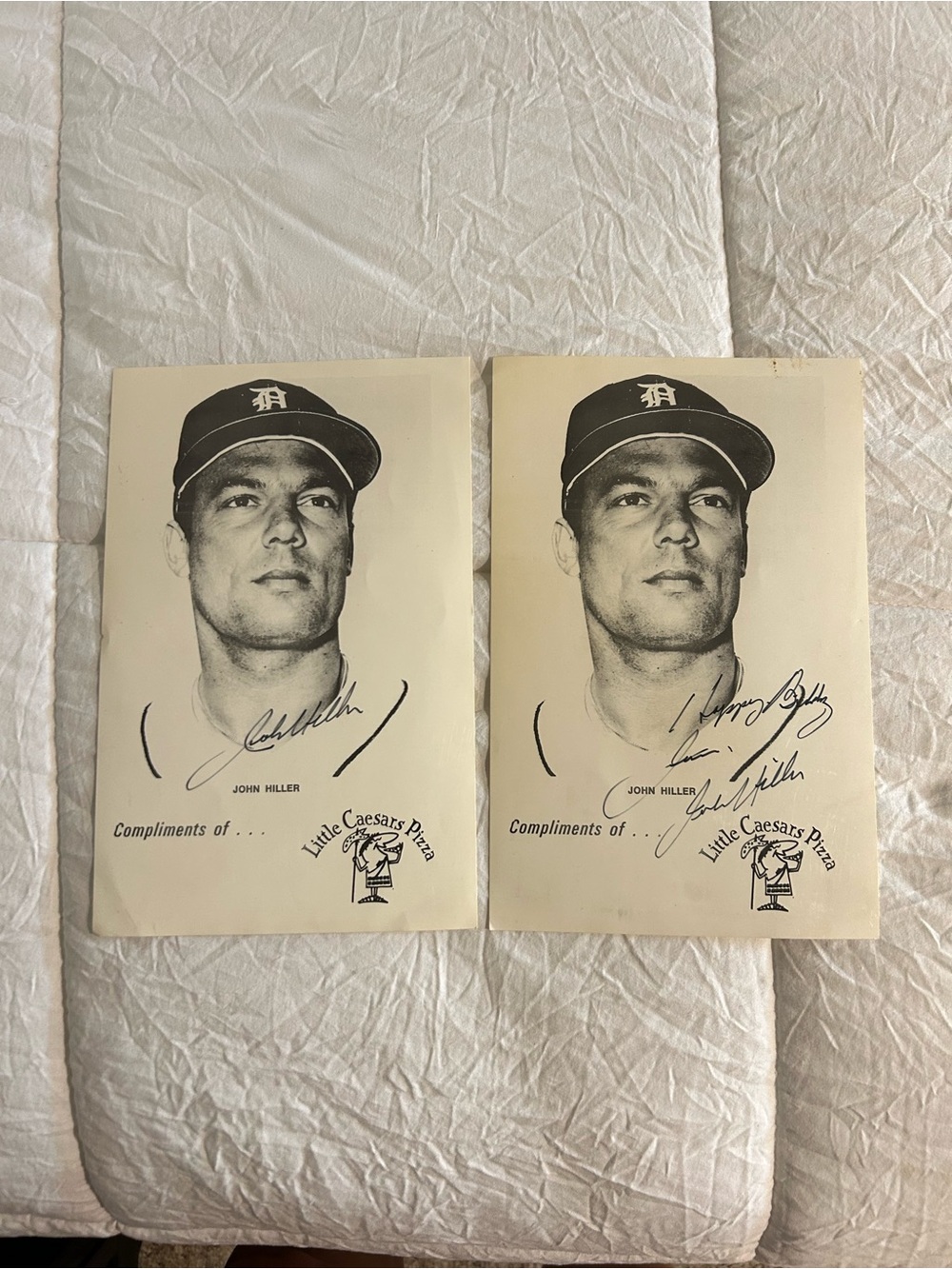 2 Autographed Classic Black & White John Hiller Promotional print.